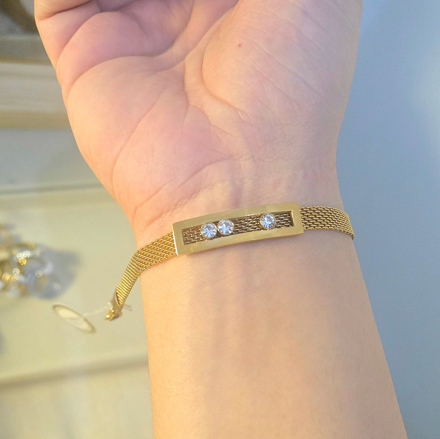 Stainless Steel Trendy Mesh Style Bracelet
