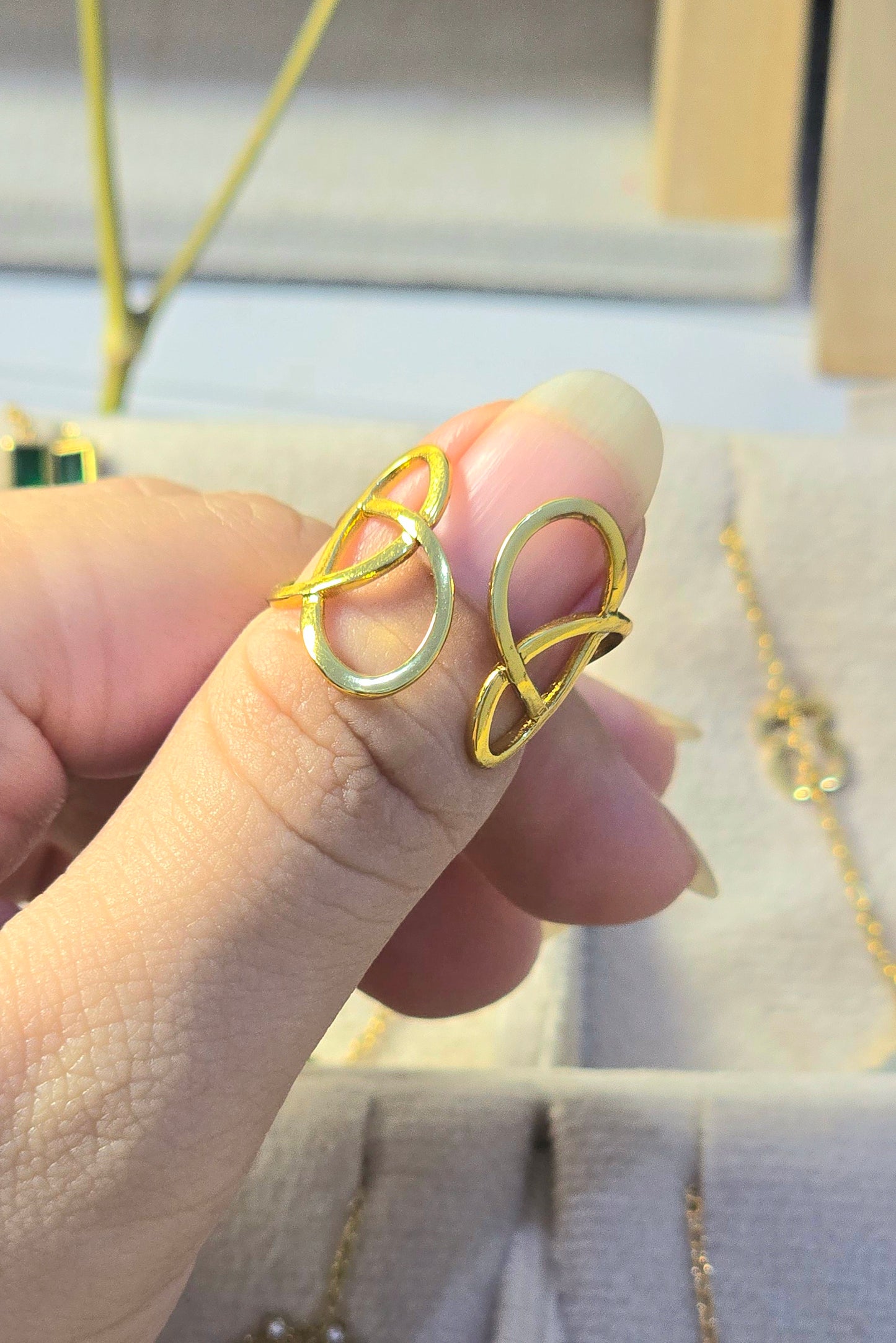 Golden Infinix Knot style adjustable Ring