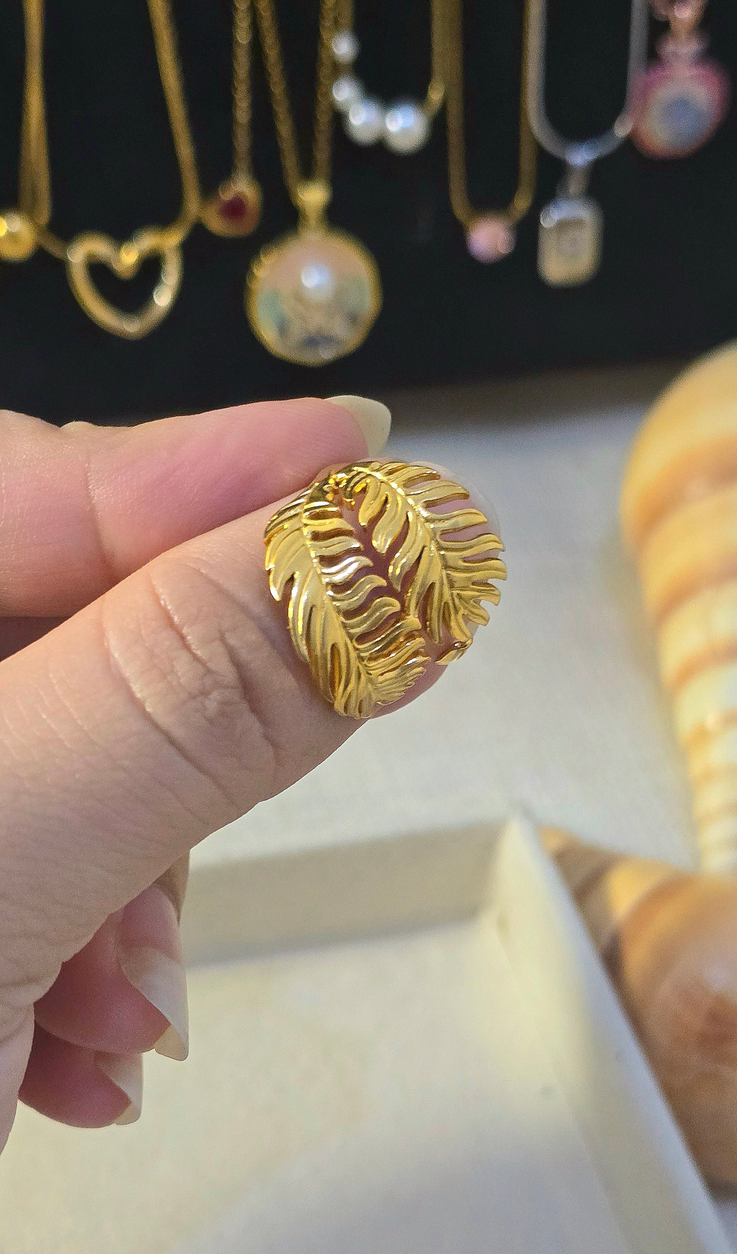 Golden Leaf Statement Ring