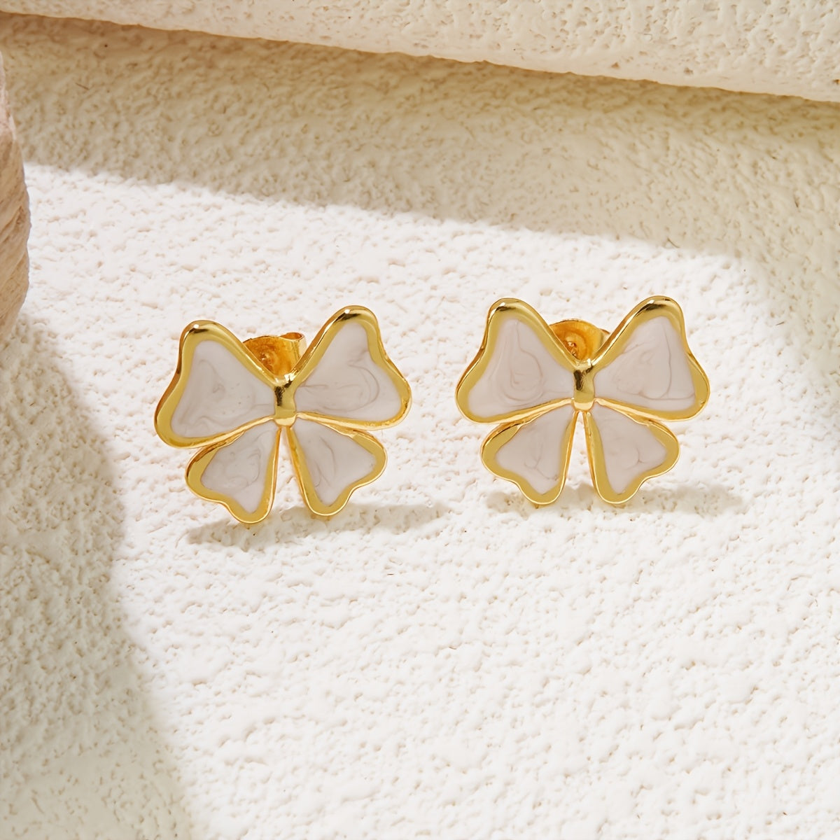 Stainless Steel Mini Bow Style Stud Earrings