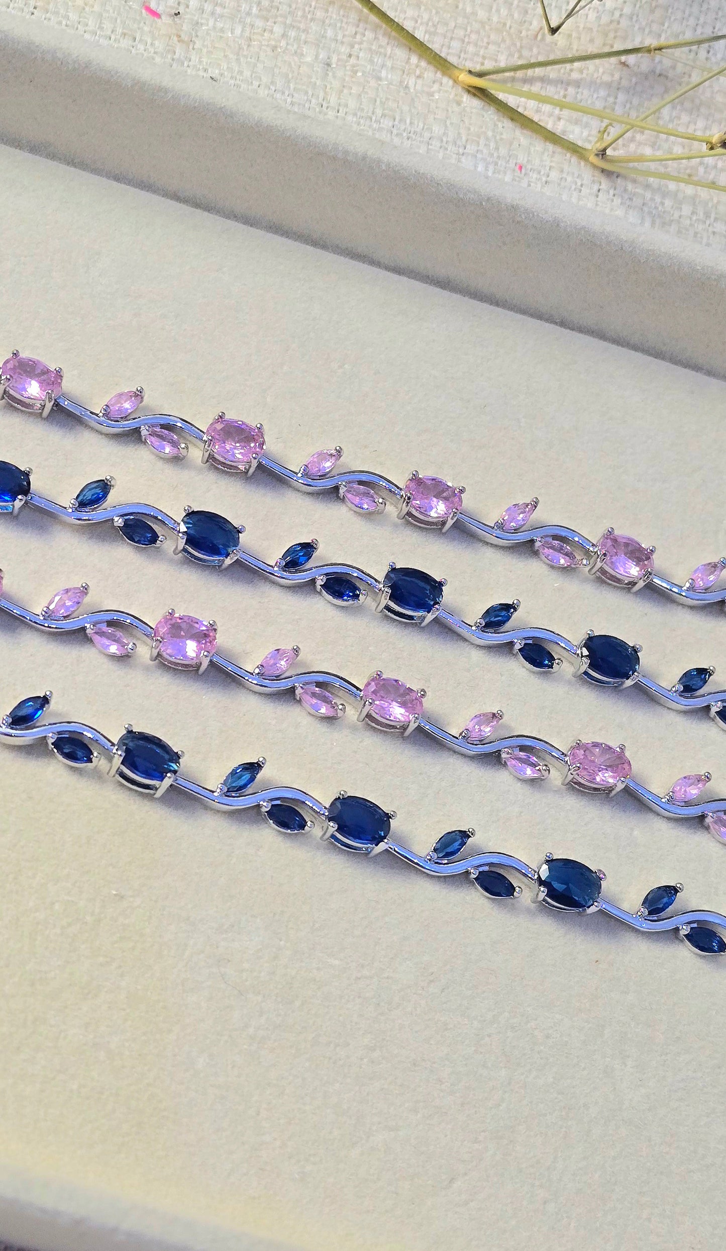 Silver Tulip Sparkling Bracelet – Stainless Steel, Waterproof & Tarnish Free