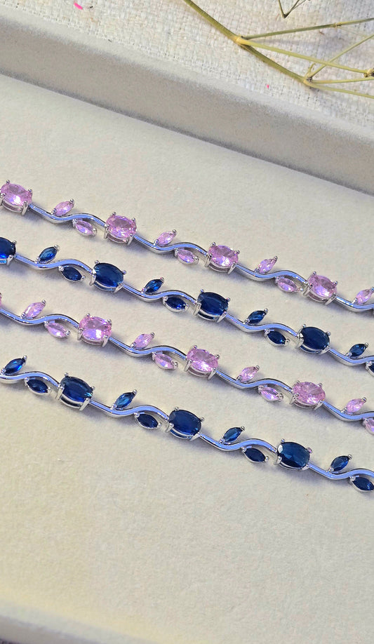 Silver Tulip Sparkling Bracelet – Stainless Steel, Waterproof & Tarnish Free
