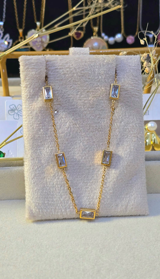 Stainless Steel White Kundan Style Necklace