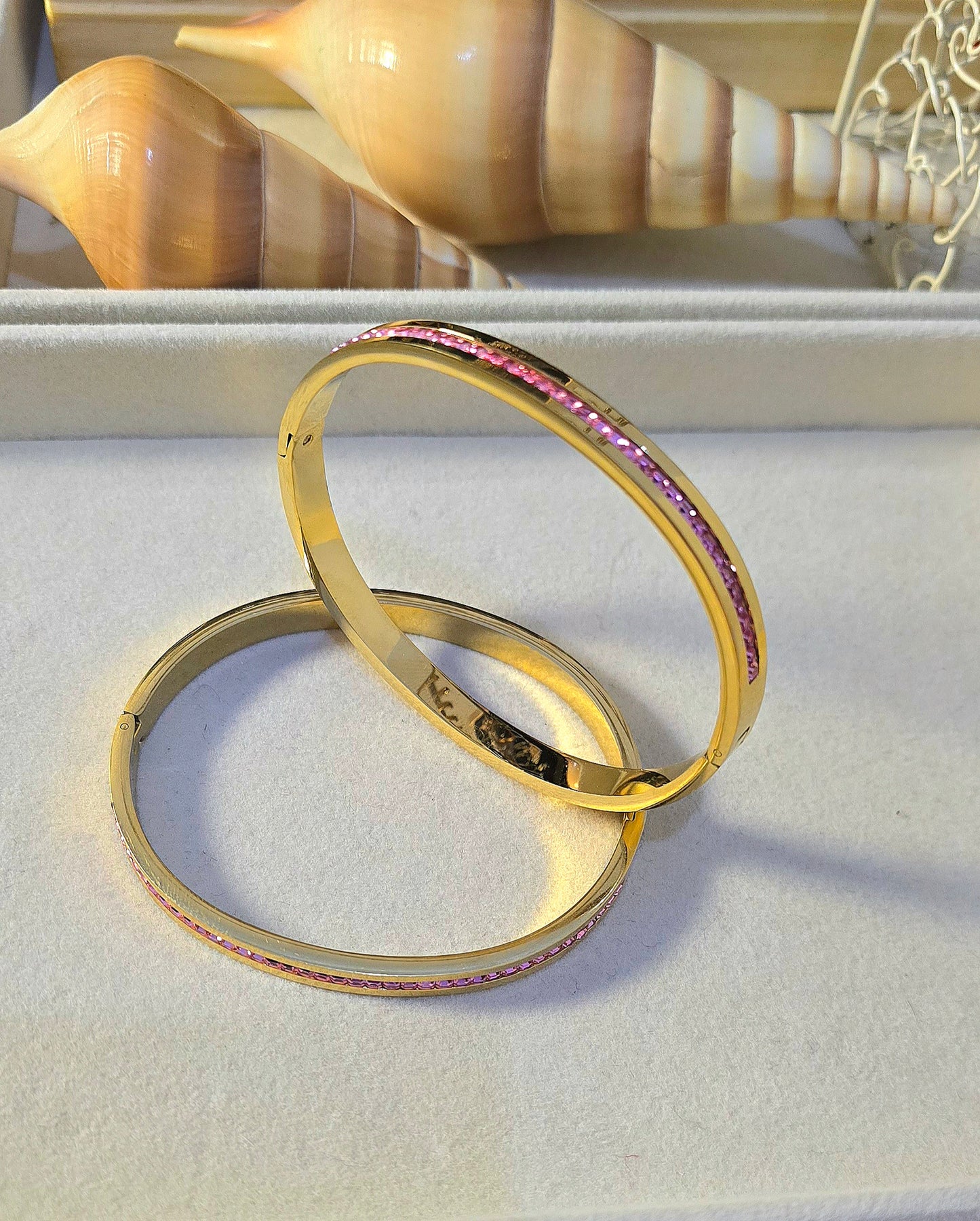 AMARA ROSE PAVE GOLD BANGLE HANDCUFF-Tarnish free and waterproof