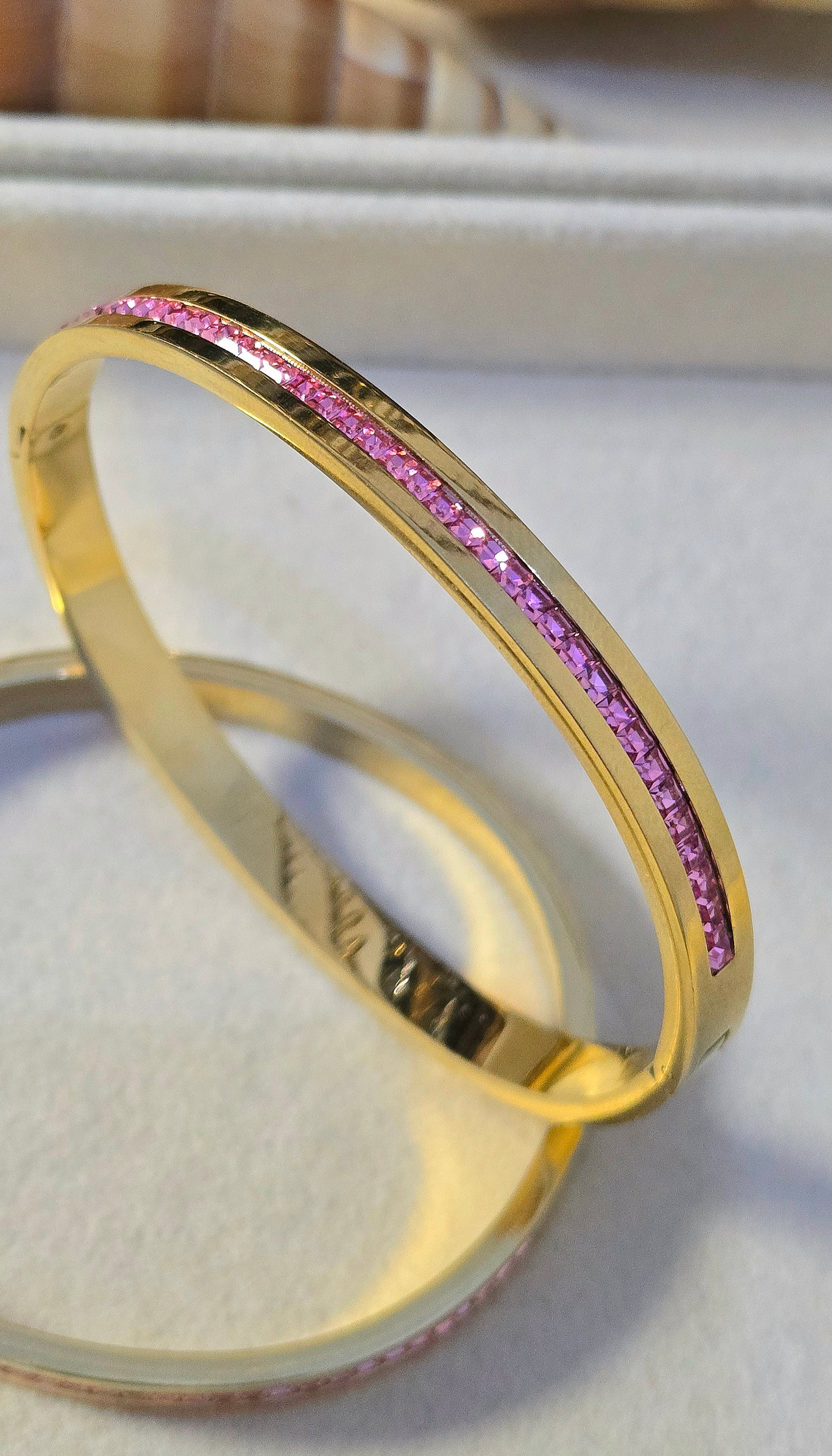 AMARA ROSE PAVE GOLD BANGLE HANDCUFF-Tarnish free and waterproof