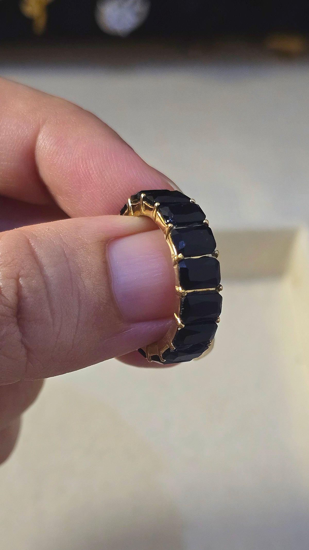 AURA MIDNIGHT WEAVE STONE RING
