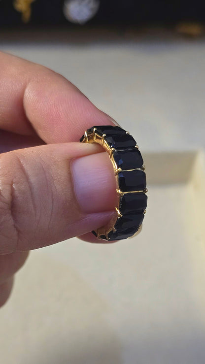 AURA MIDNIGHT WEAVE STONE RING