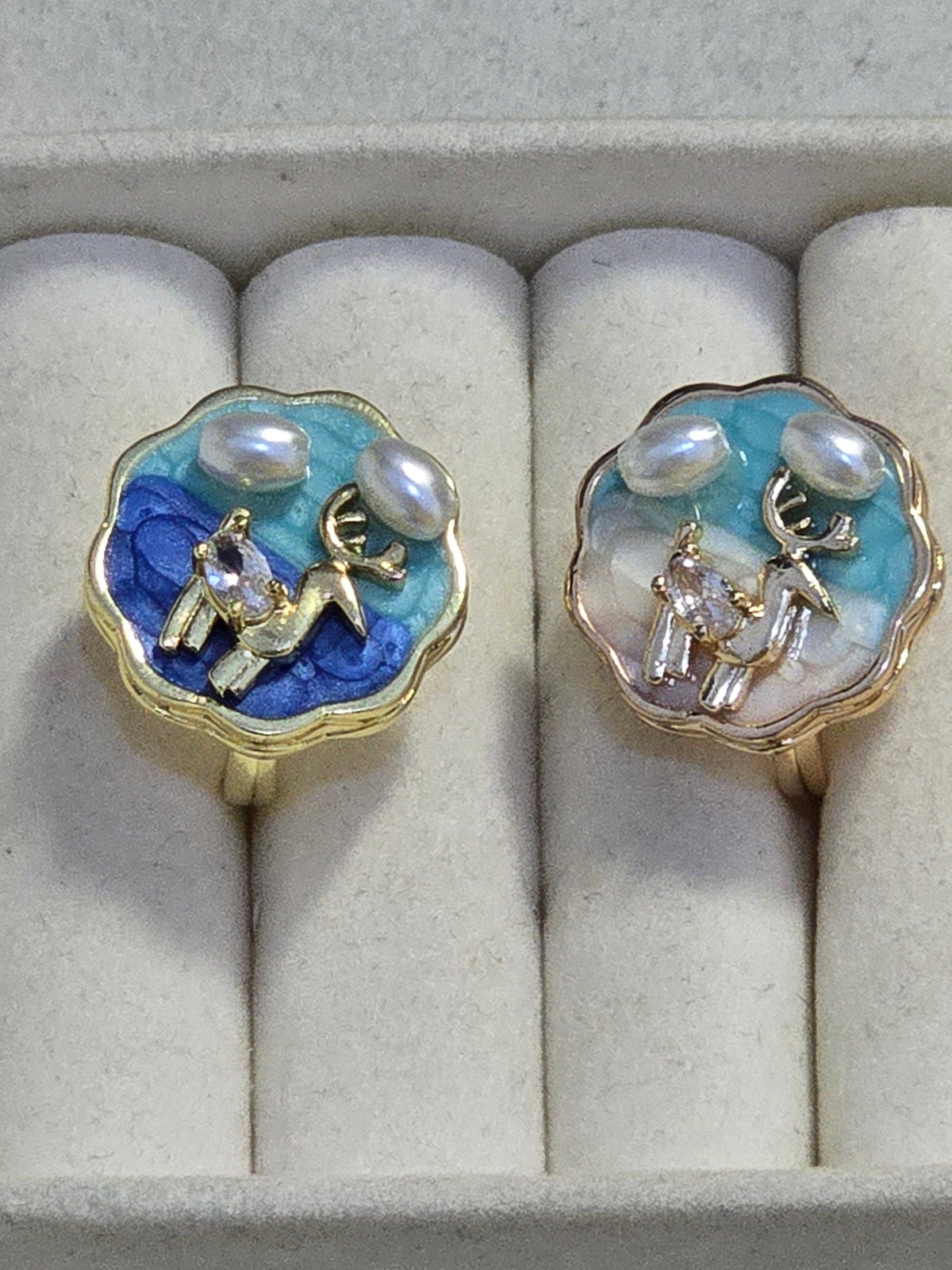 ENAMELLED DAINTY STAINLESS STEEL ADJUSTABLE RING