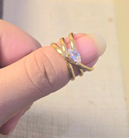 AURELIA CRYSTAL ADJUSTABLE RING