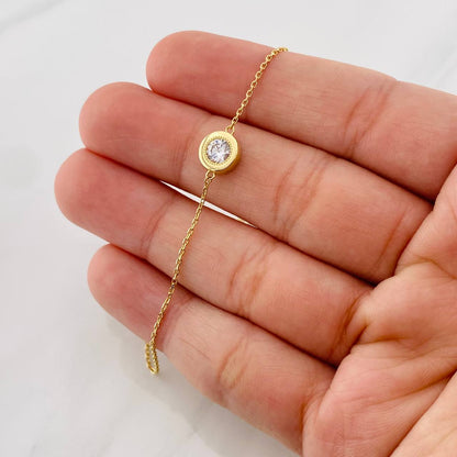 DAINTY GOLDEN ZIRCOON CRYSTAL CHARM BRACELET