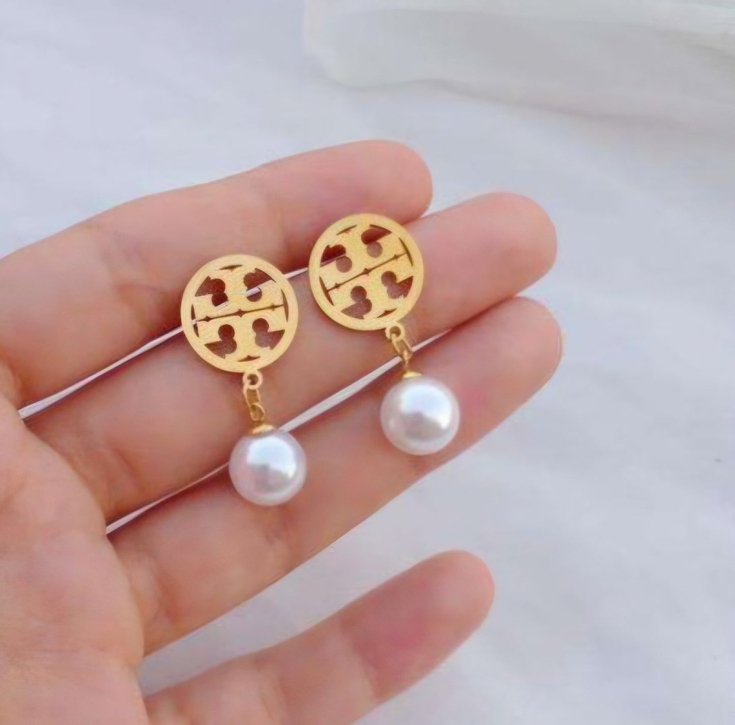 Stainless Steel Luxury Disc Drop Earrings
