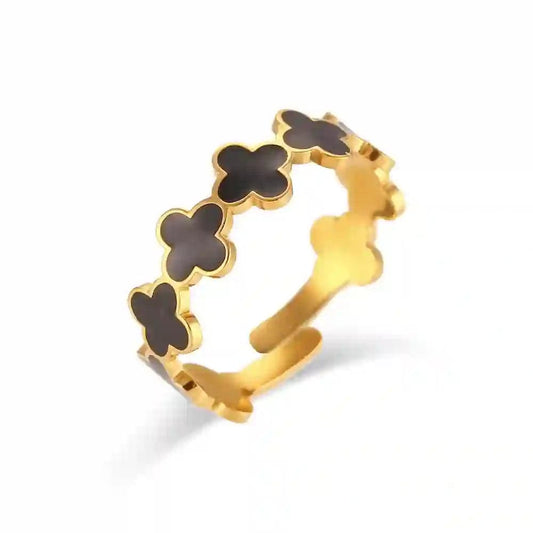 Stainless Steel Mini Clover Impression Ring
