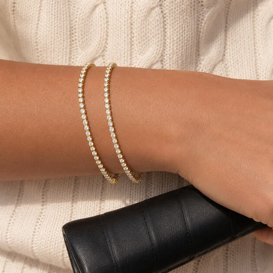 CRYSTAL TENNIS BRACELET- STAINLESS STEEL AND WATERPROOF