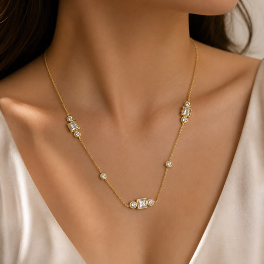 Golden Bezel Necklace