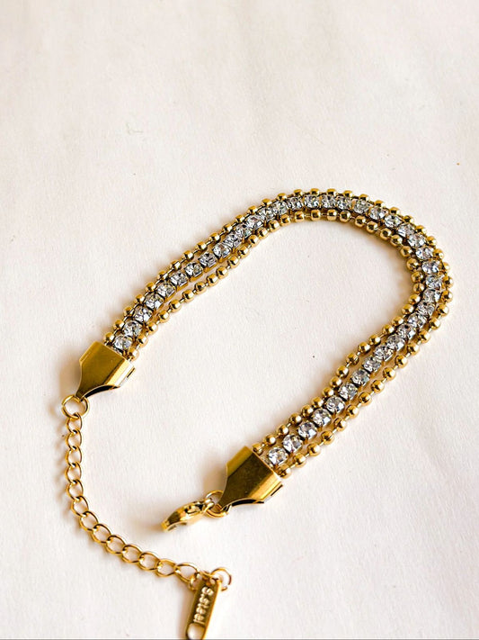 AURA PAVE ZIRCONIA CRYSTAL BEADED BRACELET