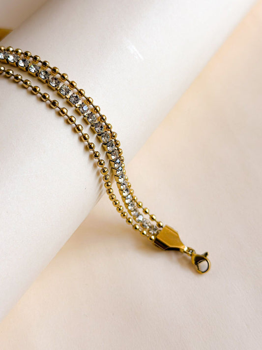 AURA PAVE ZIRCONIA CRYSTAL BEADED BRACELET