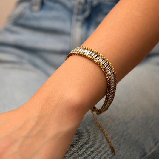 CHIC ZIRCOON STATEMENT BROADLINE BRACELET STAINLESS STEEL