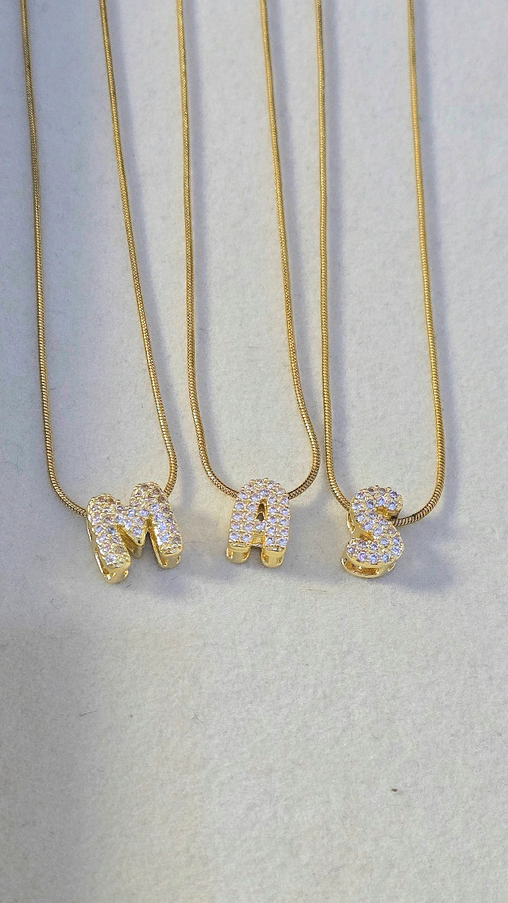 AURA PAVE INITIAL GOLDEN NECKLACE