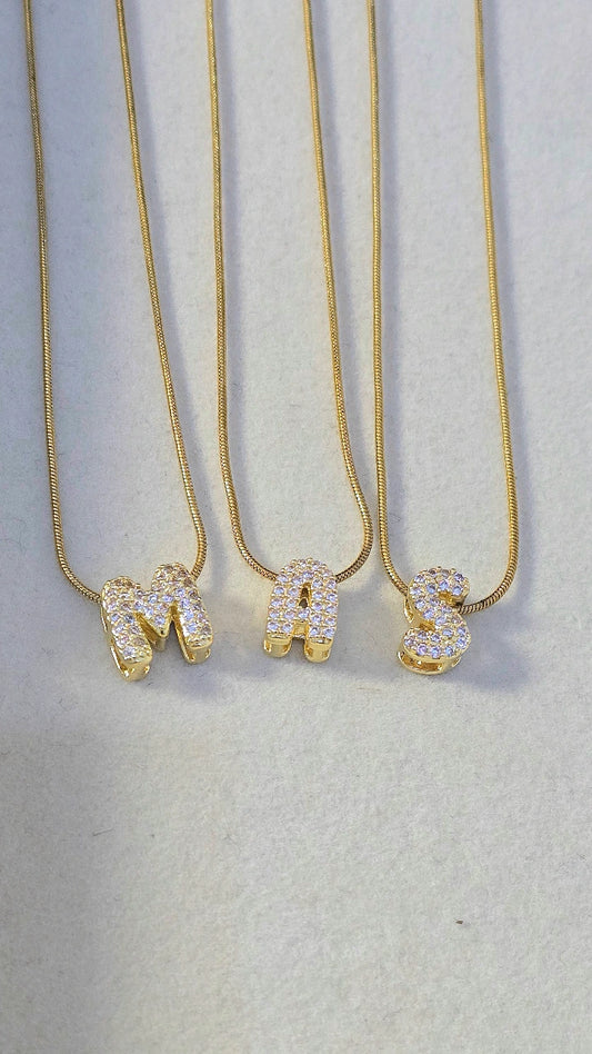 AURA PAVE INITIAL GOLDEN NECKLACE