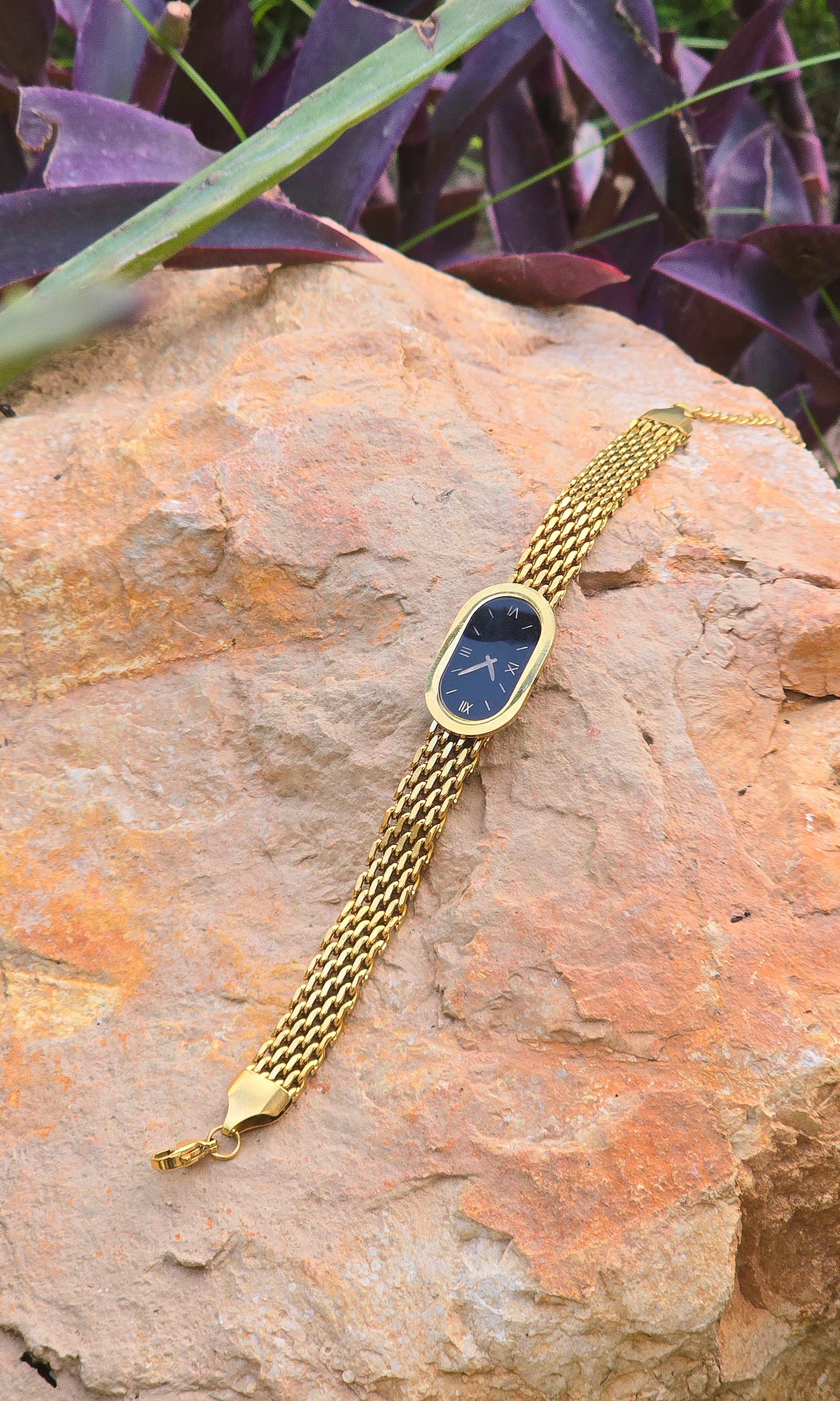 Stainless Steel Sleek Vintage Watch Style Bracelet