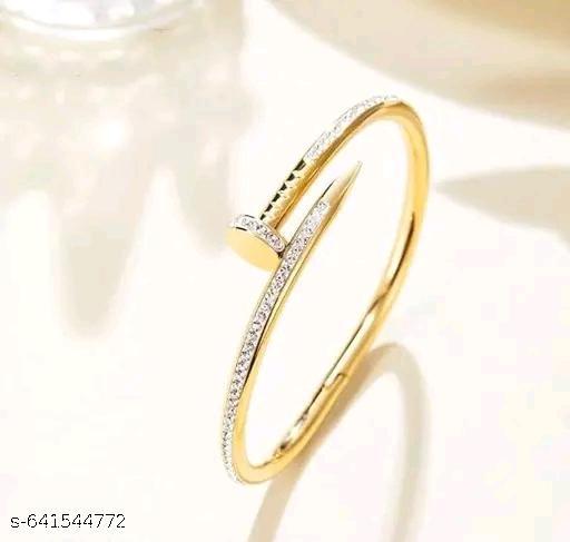 Stone Studded Cartier Style Nail Handcuff