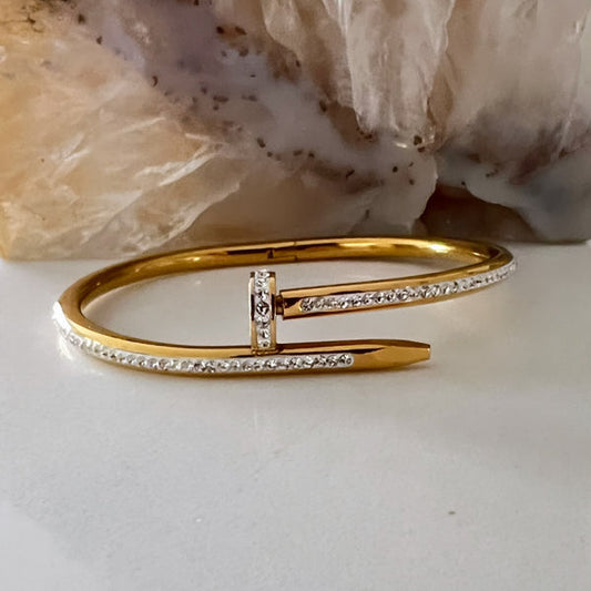 Stone Studded Cartier Style Nail Handcuff