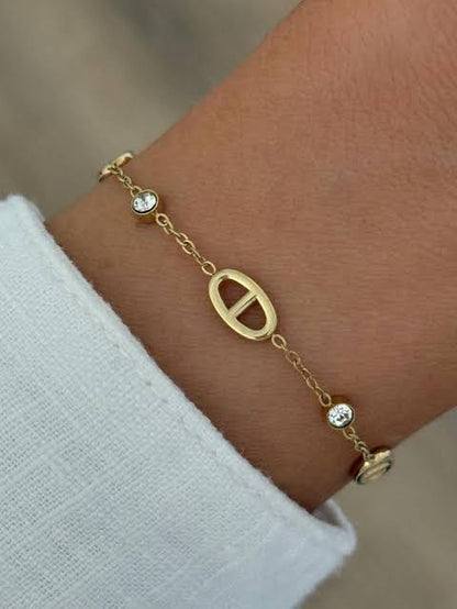 DESIGNER STYLE CHARM BRACELET IN STAINLESS STEEL