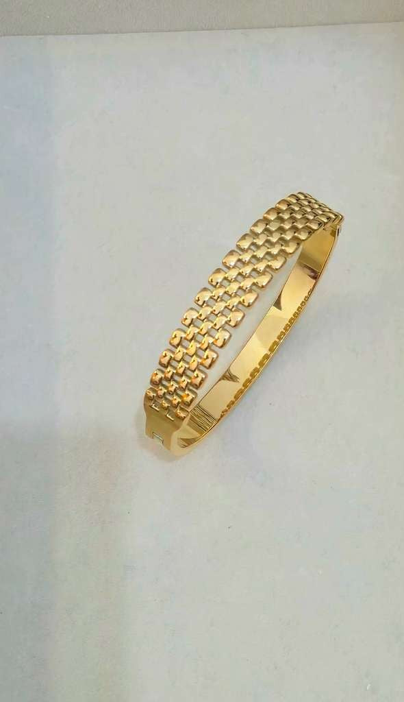 Stainless Steel Jubilee-Style Woven Handcuff Bangle