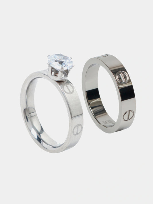SILVER CARTIER STYLE TWO TIER RING
