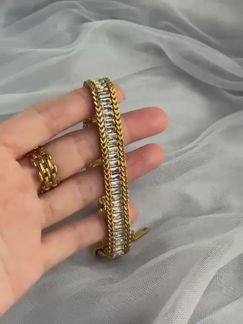 CHIC ZIRCOON STATEMENT BROADLINE BRACELET STAINLESS STEEL